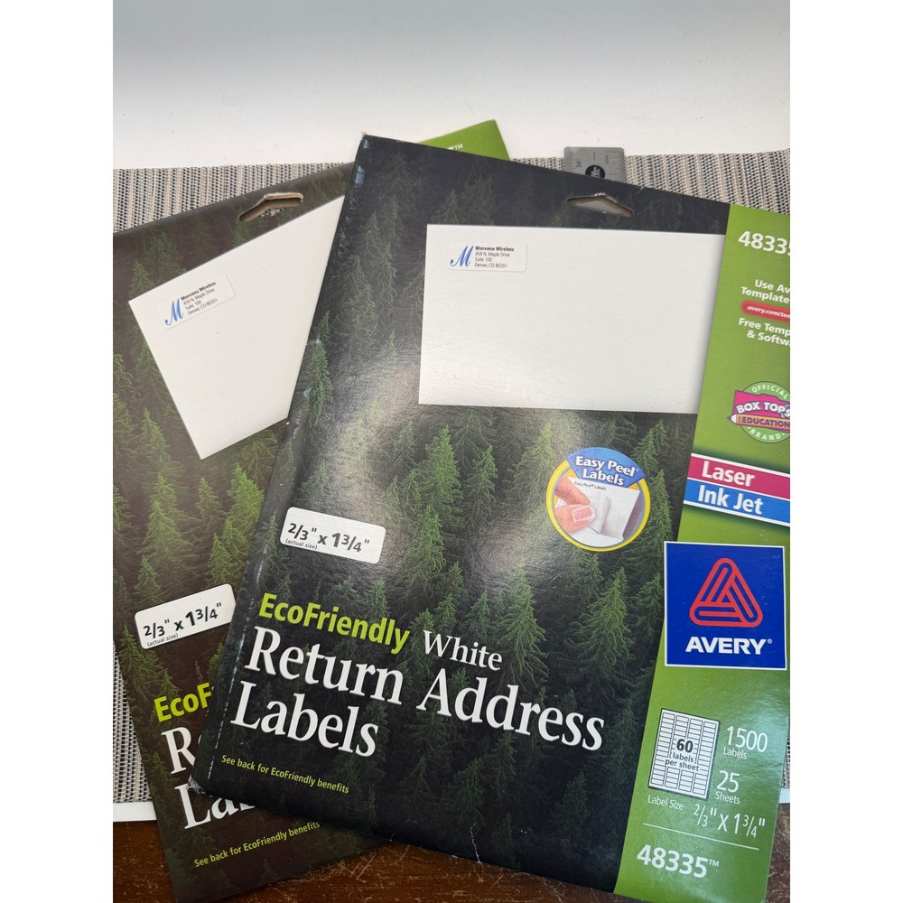 Avery 48335 Easy Peel White Return Address Labels 2/3 x 1 3/4 2940ct Lot